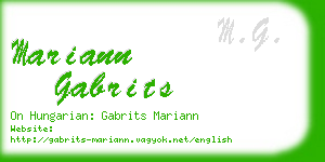 mariann gabrits business card